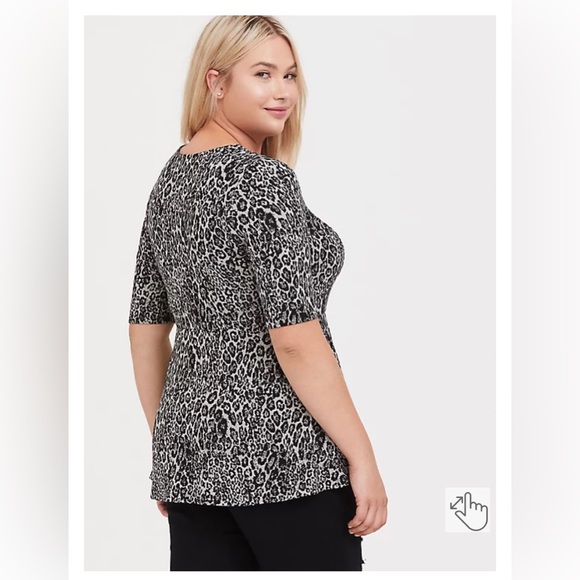 Torrid Grey Leopard Print Studio Knit Top - Picture 3 of 10